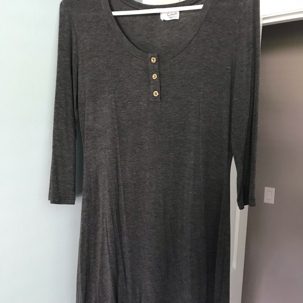 Gray scoop neck dress